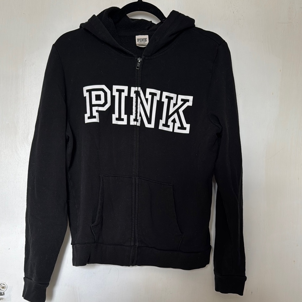 PINK Victoria's Secret Black Hoodie Sweatshirt